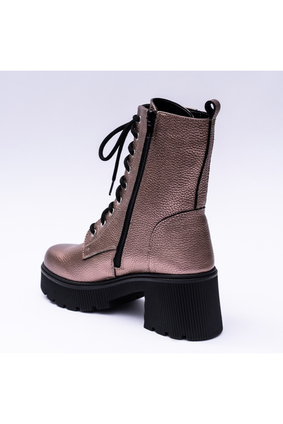 VAGAM Pink Buffalo Boots Made of Genuine Leather with High Soles