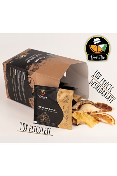 On Leaf Fir, Pear and Prune Tea, OnLeaf, 10 tea bags and 10 pieces of dehydrated fruit, 43 g