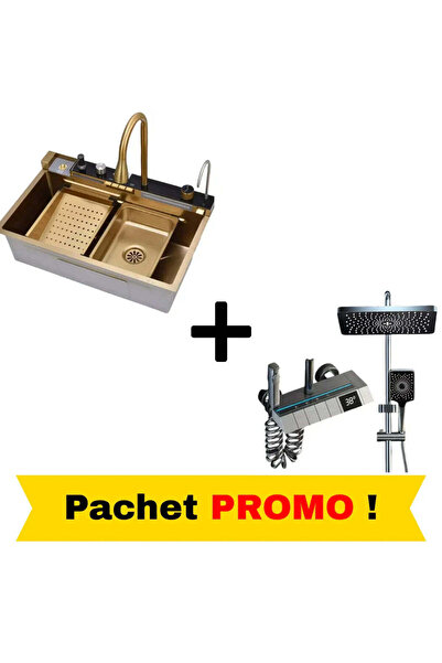 OEM Pachet promoțional Lux – Chiuvetă premium din oțel inoxidabil și set de d...