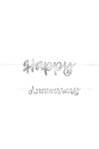 Generic "Happy Anniversary" Silver Foil Banner