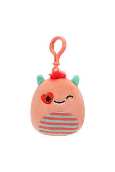 Generic Little Plush 3.5 inch Clip-On Willett Peach Monster w/Striped Belly a...