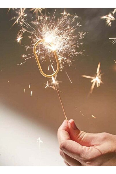 Generic Rose Gold Sparkler Candle - Number 0