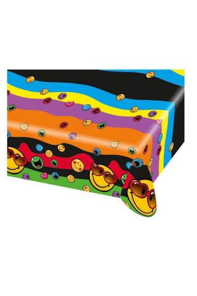 Generic Decorative Emoji Table Cover Rectangular, Birthday Party Decorations