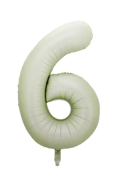Generic Foil Number Balloon 16" No.6 Cream Color