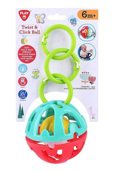 Generic Playgo Take Along Clicky Ball – Sensory Rattle Ball for Motor Develop...