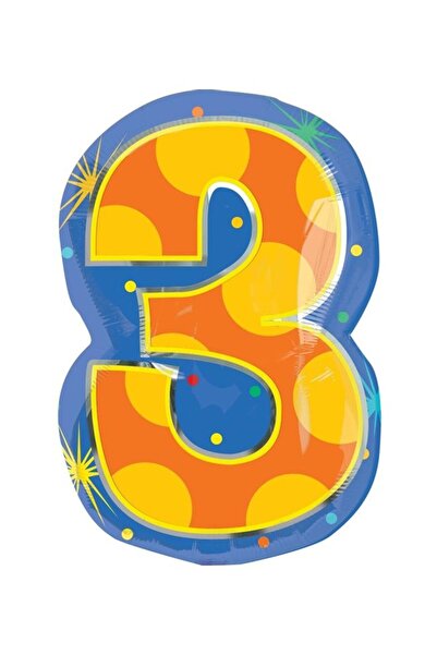Generic Number 3 Confetti Dots Balloon 33x50cm Decorations Party Supplies 33x...