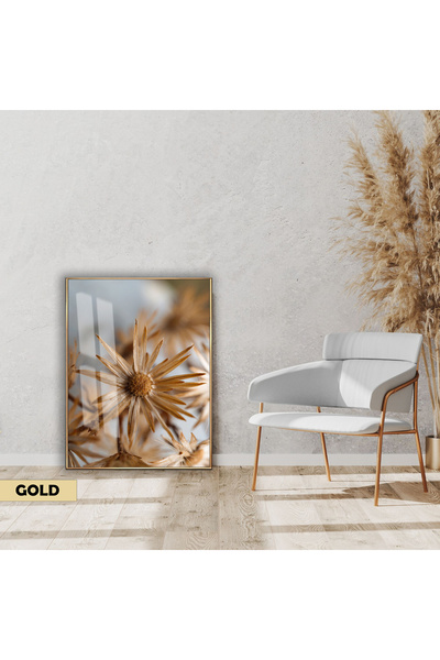 Harikabirev | Soft |   Dry Flower Model |   Framed Glass Table Single Vertical