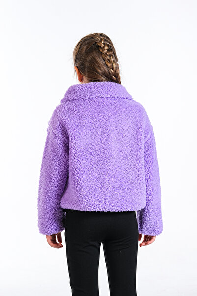 Classio Kids Mother Daughter Matching Plush Zippered Lined Crop Coat