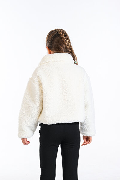 Classio Kids Mother Daughter Matching Plush Zippered Lined Crop Coat