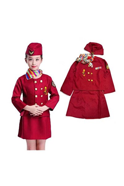Generic Kids Flight Attendant Costume – Elegant Airline Uniform Dress Set (3+...
