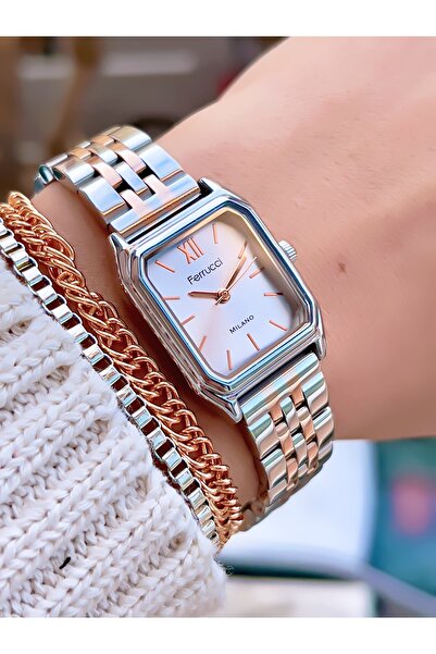 Ferrucci Steel Strap Small Case Milano Women's Wristwatch 2 Years Warranty 3 Atm Water Resistant+ Bracelet Gift