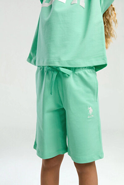 U.S. Polo Assn. Girl waiter bermuda set - bamboo