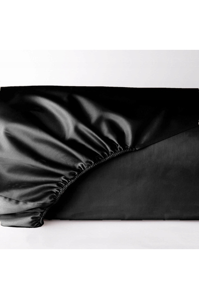 OTHERONE Black satin fitted sheet 160x200 MARO HOME