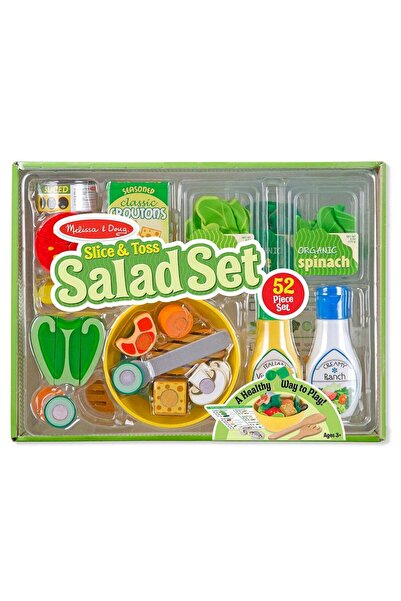 Generic Melissa & Doug Slice and Toss Salad Play Food Set Ã¢â‚¬â€œ 52 Wooden and Felt Pieces , Green Wooden
