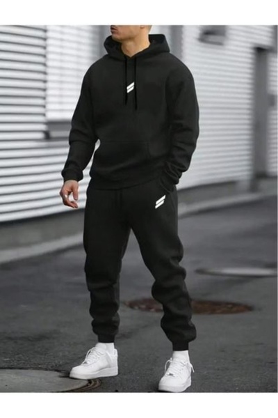 Flaubert -Men's 000 Printed Oversized Sweatshirt Hoodie -Sweatpants 2-Piece Set