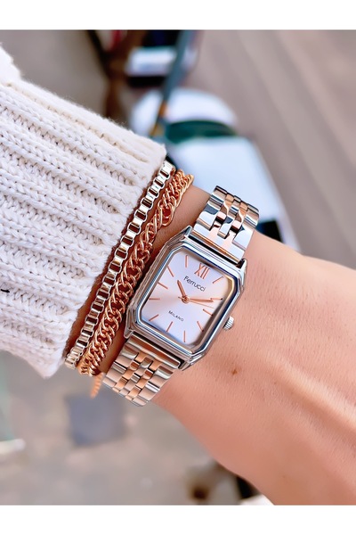 Ferrucci Steel Strap Small Case Milano Women's Wristwatch 2 Years Warranty 3 Atm Water Resistant+ Bracelet Gift