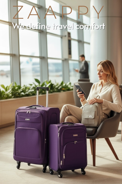 ZAAPPY Soft Material 20 Inch(7-10kg) & 24 Inch(20-25kg) Luggage - Stylish Backpack Combo