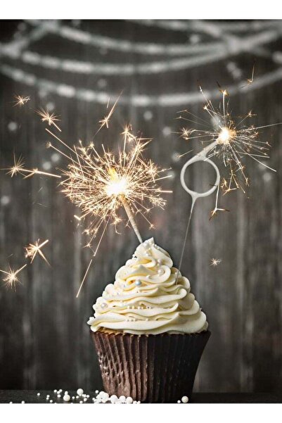 Generic Silver Sparkler Candle - Number 6