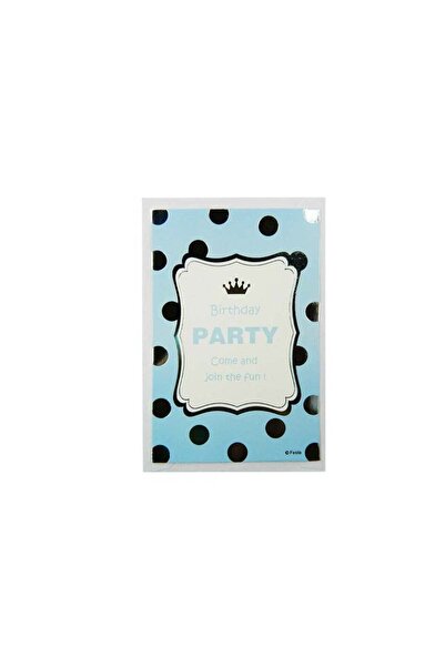 Generic Happy Birthday Invite Cards 6pcs, Silver and Blue Elegant Invitations...