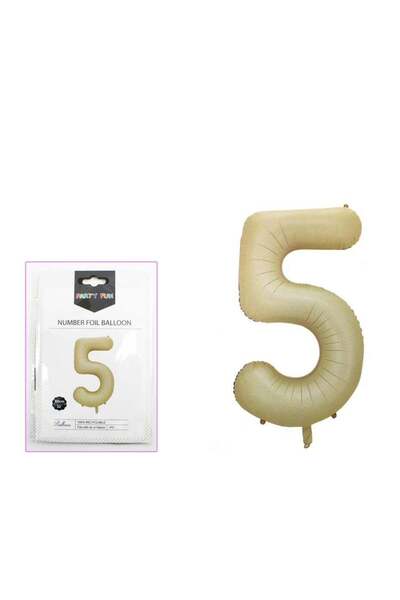 Generic Foil Number Balloon 16" No.5 Oat Color