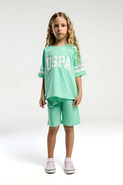 U.S. Polo Assn. Girl waiter bermuda set - bamboo