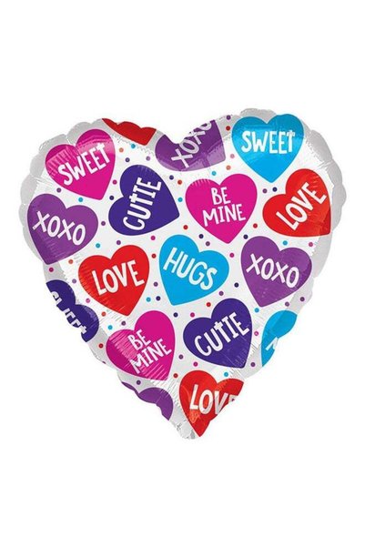 Generic Candy Heart And Dots Color Blast Specialty Balloon 53Centimeter For V...