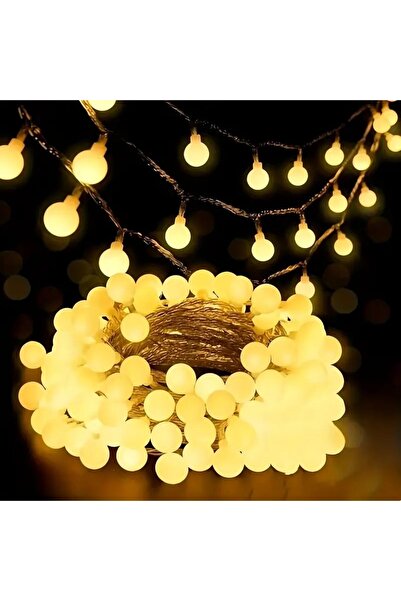 MENFRY Soft 5 Metre 28 Led Gün Işığı Top Şeffaf Kablo Fişli Eklemeli 8 Fonksi...