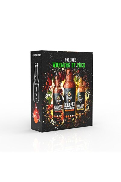 On Leaf Hot Sauce Set: 3x Sauces + 3 Hot Peppers, Warming Up, with Carolina Reaper, On Leaf, 840 g