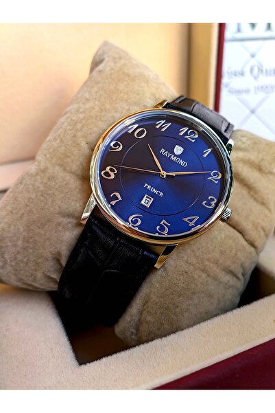 Raymond Navy Blue Black Classic Men's Wristwatch