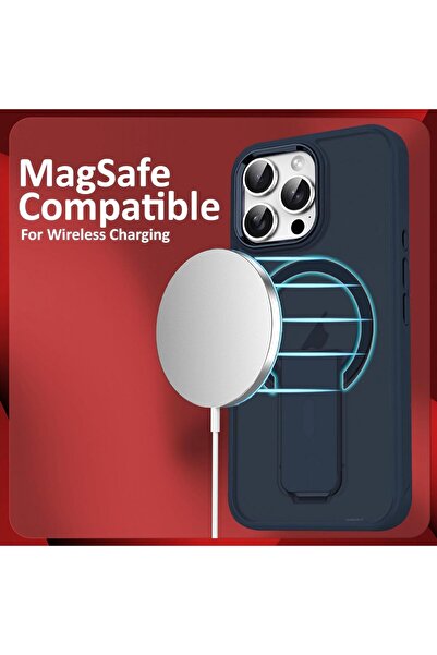 Margoun iPhone 16 Pro Case-Foldable Kickstand,Magnetic Magsafe,TPU+PC (Blue)