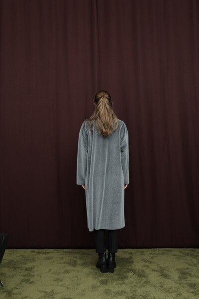 Puane Buttoned Long Coat with Pocket Detail 15220