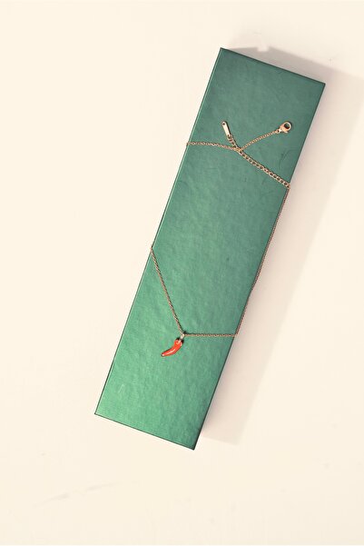 stainless steell Kırmızı Biber Kolye | Şans Uğuru Nazarlık Takı | Kadın Chili Charm Kolye