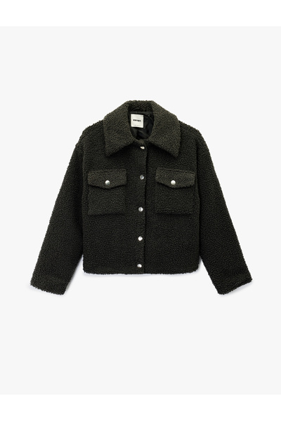 Koton Μακρυμάνικο βελούδινο μπουφάν με κουμπιά και λεπτομέρεια τσέπης