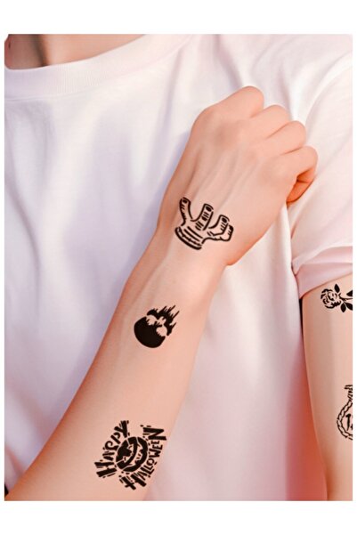 ONE SPRAY TATTOO Happy Halloween temporary tattoo stencil
