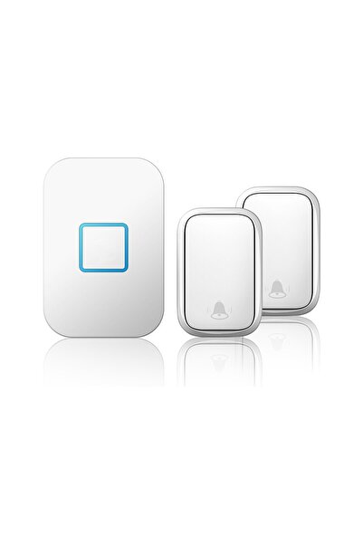 Renvox 2 Buton 1 Alıcı Su Geçirmez Pilsiz Kablosuz LED Kapı Zili - Uzun Menzilli