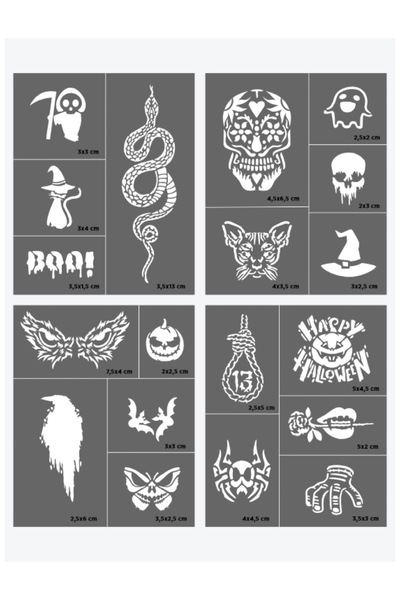 ONE SPRAY TATTOO Happy Halloween temporary tattoo stencil