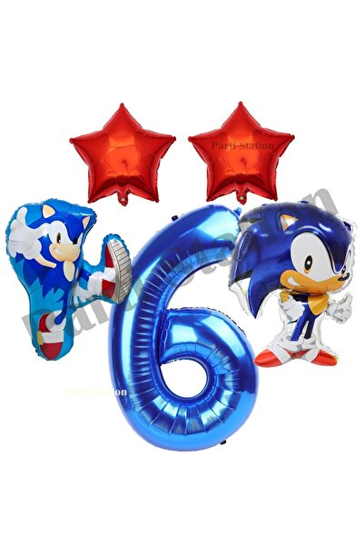 Parti Station مجموعة بالونات سونيك بوم 6 سنوات باللون الأزرق الداكن مجموعة بالونات سونيك كونسيبت