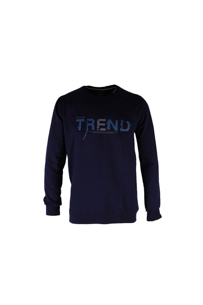 trender 0 Collar 2 Thread Indigo Men's Sweatshirt Trend Print