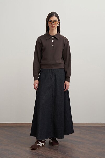 ALLDAY Taş-Gömlek Yakalı İnterlok Sweatshırt