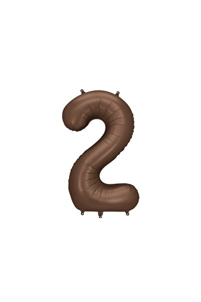PARTY DECO SP. ZO.O.SP.K. Balon folie satin cifra 2 mocha 86 cm