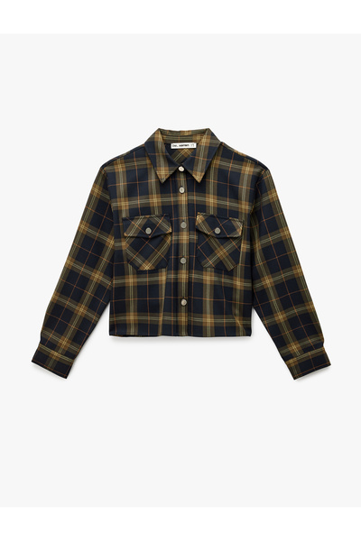 Koton Regular Fit Pocket Detailed Long Sleeve Plaid Shirt