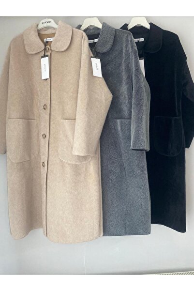 Puane Buttoned Long Coat with Pocket Detail 15220