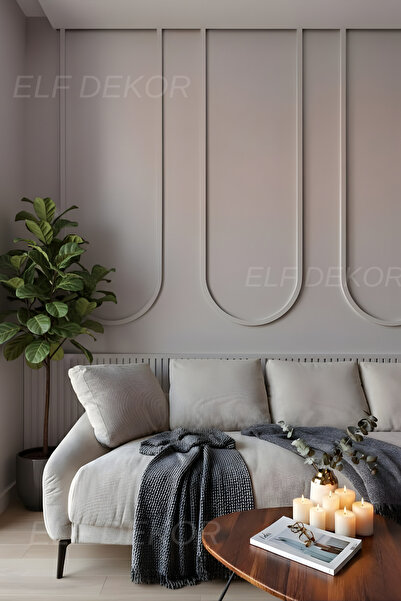 ELF DEKOR Modern Dekoratif Duvar Paneli – Ahşap Duvar Çıtası Oval Serisi