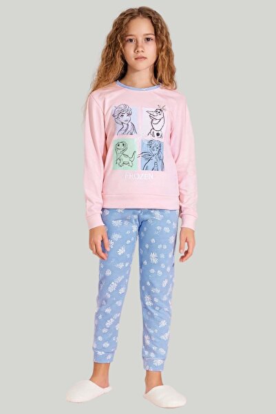 ww waka waka kids store Girls Frozen Frozen Pink Blue Long Sleeve Pajama Set