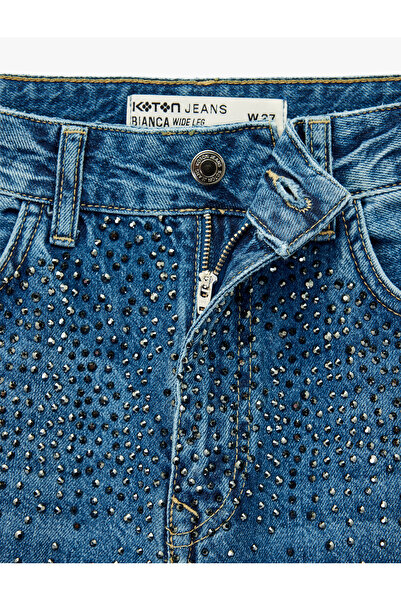 Koton Джинси з широкими штанинами, кишенями та каменями - Wide Leg Jeans