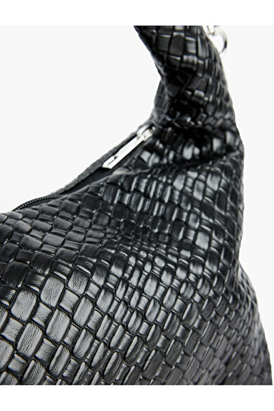 Koton Crossbody Bag with Faux Leather Handle and Knitted Textured Strap