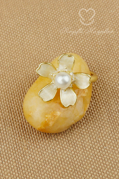 Keyifli Hayaller خاتم فولاذي - خاتم ذهبي قابل للتعديل بتصميم زهرة من الفولاذ ...