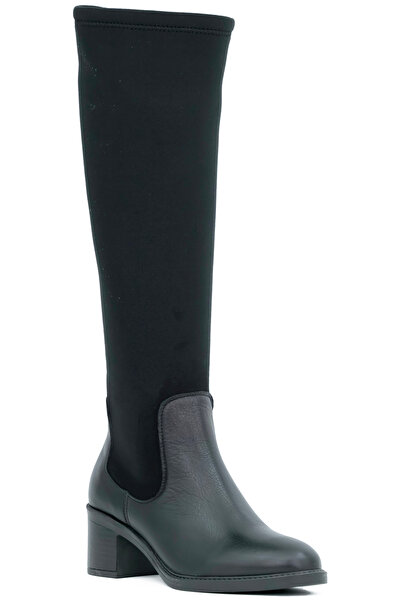 Tuna Genuine Leather Rubber Sole Stretch Women's Boots - C265965