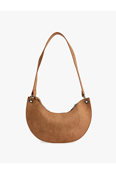 Koton Zippered Faux Suede Shoulder Bag