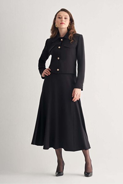 UTOPIAN Fermuarlı Midi Etek